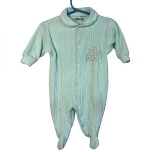 Vintage Snugabye Sleeper Terry Cloth Mint ABC Embroidery